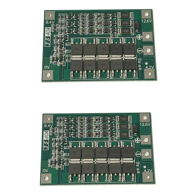 Placa Bms 3s 40a 12.6v Com Balanceamento - 2 Unidades
