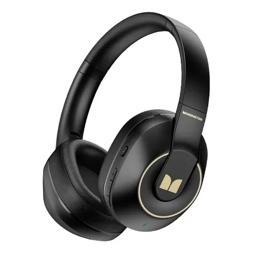 Auriculares plegables Bluetooth 5.3 Gamer Monster Xkh01, color negro, color claro, azul