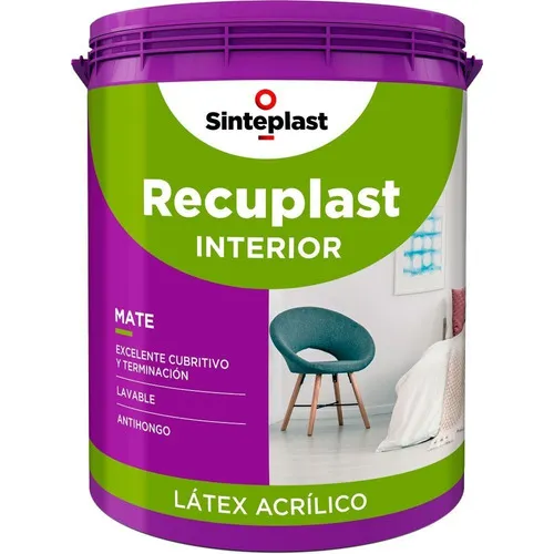 Recuplast Interior Bco Pintura Latex 10lt Sinteplast Pintumm Color Blanco