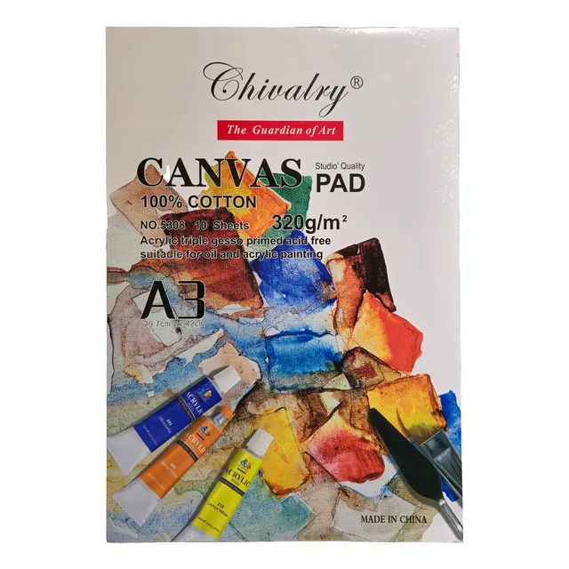 Block Para Dibujo Textura Canvas A3 320gr 10 Hojas 42x30cm
