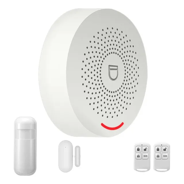 Kit Alarma Wifi + 1 Sensor Movimiento +1 Puerta +2 Controles