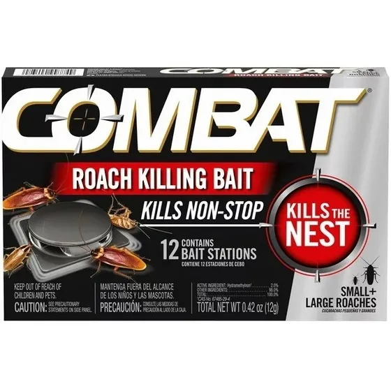 Combat Max Mata Cucarachas 12 Trampas Cebo 12gr Importado