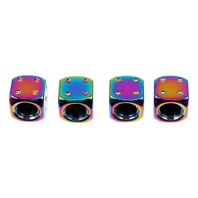 Tapones Válvula De Aire Llantas Auto Moto Dados Tornasol