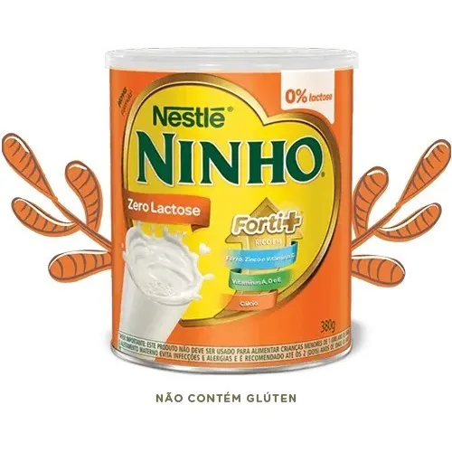 Composto Lácteo Zero Lactose Ninho Forti+ Lata 380g
