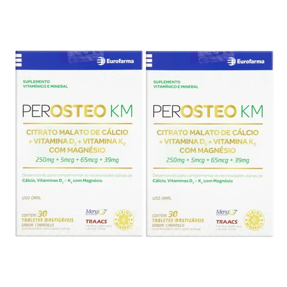 Kit Perosteo Km Sabor Caramelo C/ 2un De 30 Tabletes Cada