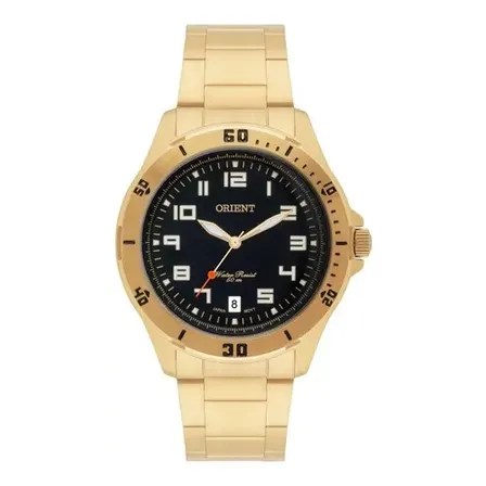 Relógio Orient Mgss1105ap2kx Masculino Quartz Dourado Fundo Preto