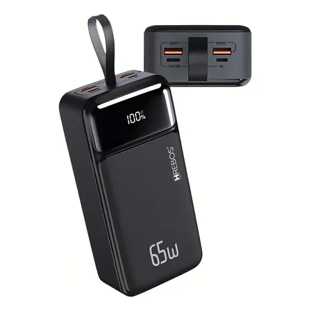 Power Bank 30000mAh Portátil 65W Turbo USB-C/USB-A Hrebos