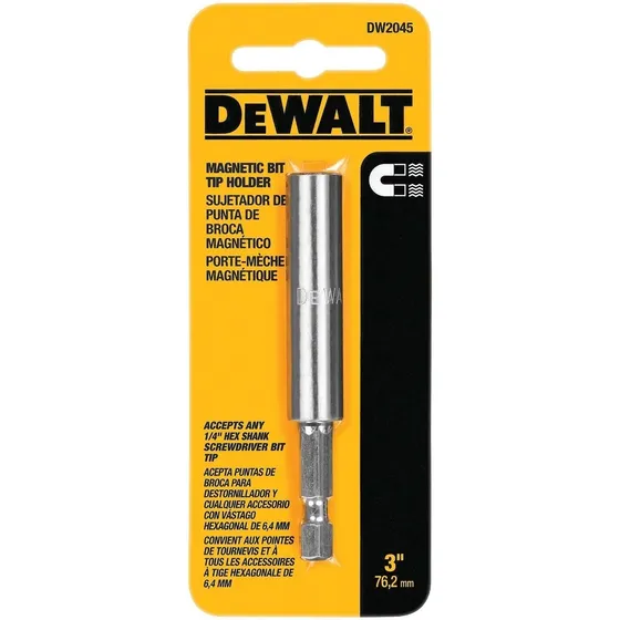 Porta Bits Magnetico Parafusadeira 1/4 7,5cm Dewalt Dw2045