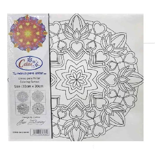 Bastidor Tela Mándala 30x30cm Flor Sh.pa.103e