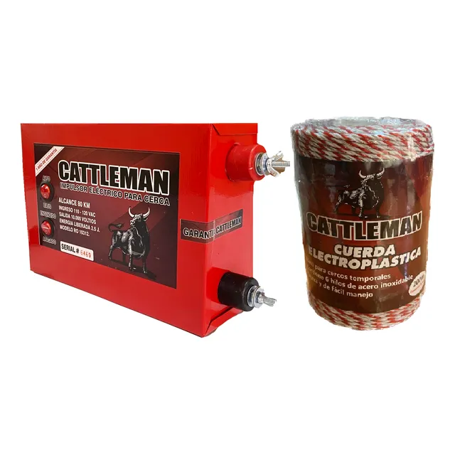 Kit Impulsor Cerca Electrica 80km + Cuerda Electroplastica