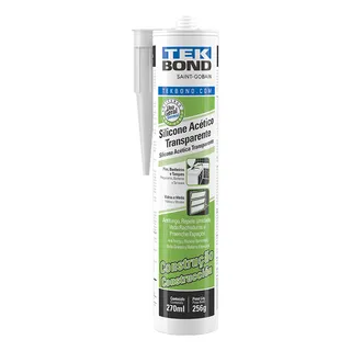 Silicone Acético Transparente Adesivo Selagem Pias Vasos Box Banheiros Portas Janelas Tek Bond 270ml Silicone Acético Transparente Adesivo Selagem Pias Vasos Box Banheiros Portas Janelas Tek Bond 270ml