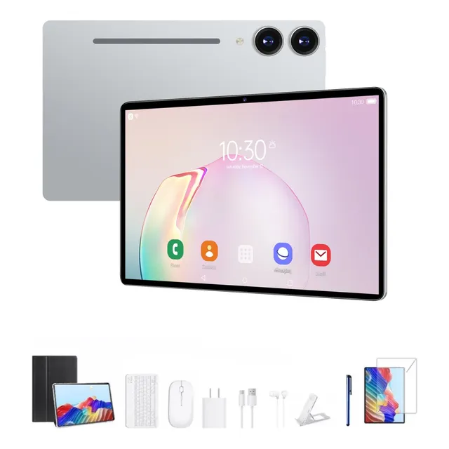 Deiaao S10pro Tablet 11.6 Pulgadas Plata Android 13 Deca-core 12gb Ram + 512gb Rom 5g Wifi 8800mah 24mp + 48mp Bluetooth 5.0 Teclado Y Ratón
