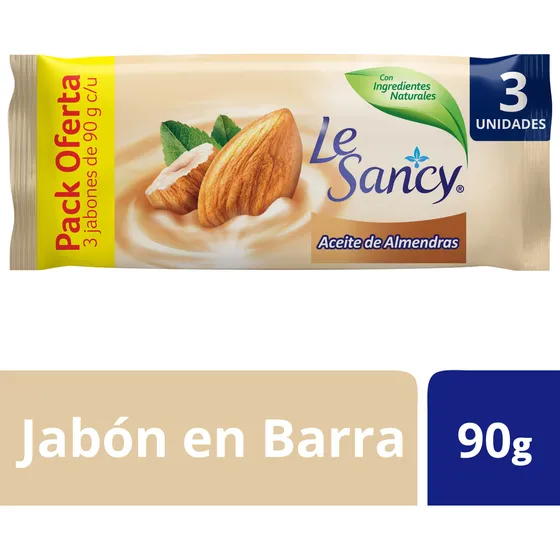 Le Sancy Jabón Barra Aceite De Almendras 3unid. De 90gr