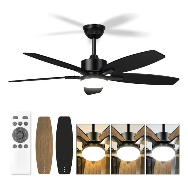 Ventilador De Techo De 5 Aspas Con Luz Y Control Remoto 42''