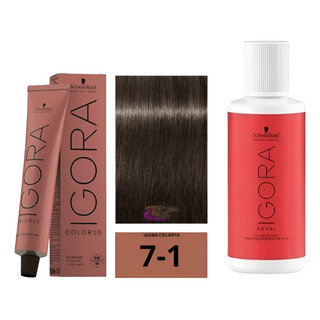 Tintura Igora Color 10 Schwarzkopf 7-1 + 1 Oxidante 60g Tintura Igora Color 10 Schwarzkopf 7-1 + 1 Oxidante 60g