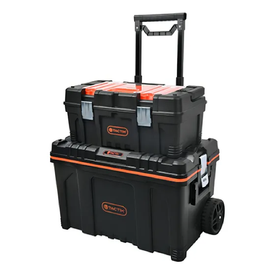 Caja Herramientas Carro Tactix Organizador Con Ruedas 2 En 1 Color Negro