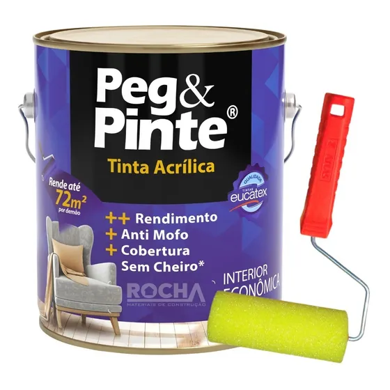 Tinta Acrílica De Parede Galão 3,6l +brinde - Escolha A Cor 