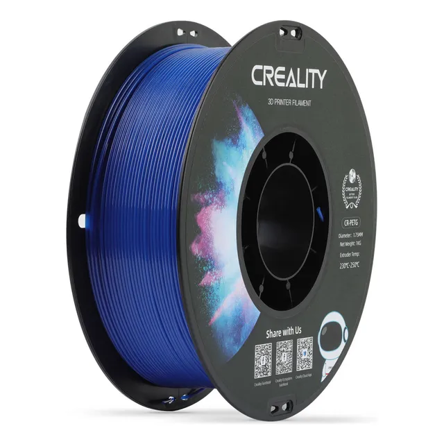 Filamento de impresión 3d Petg 1.75mm 1kg Crealty color azul