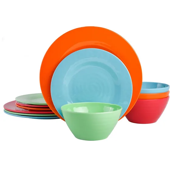 Vajilla Gibson Home Melamina Surtida 12 Piezas (juego De 4)