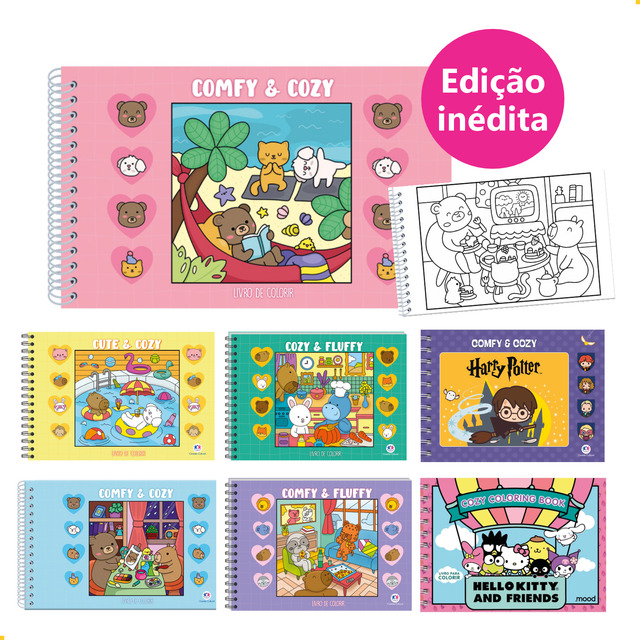 Livro De Colorir Bobbie Goods Comfy Cozy Capa Dura Desenhos Variados Folha Acetato Papel G... Livro De Colorir Bobbie Goods Comfy Cozy Capa Dura Desenhos Variados Folha Acetato Papel G...