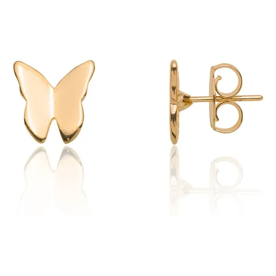 Brinco Borboleta Origami Banhado A Ouro 18k