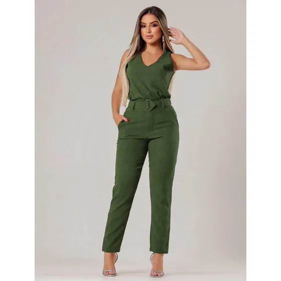 Conjunto Plus Size Calça E Blusa Feminino Alfaiataria Chique