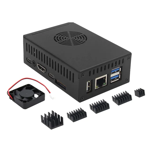 Carcasa Metálica Orange Pi 5 Con Ventilador De Refrigeración