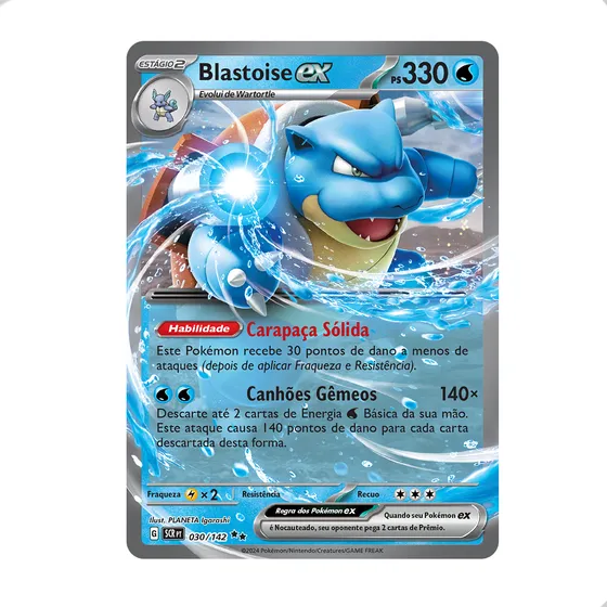 Carta Pokemon Blastoise Ex Coroa Estelar Ultra Rara Original