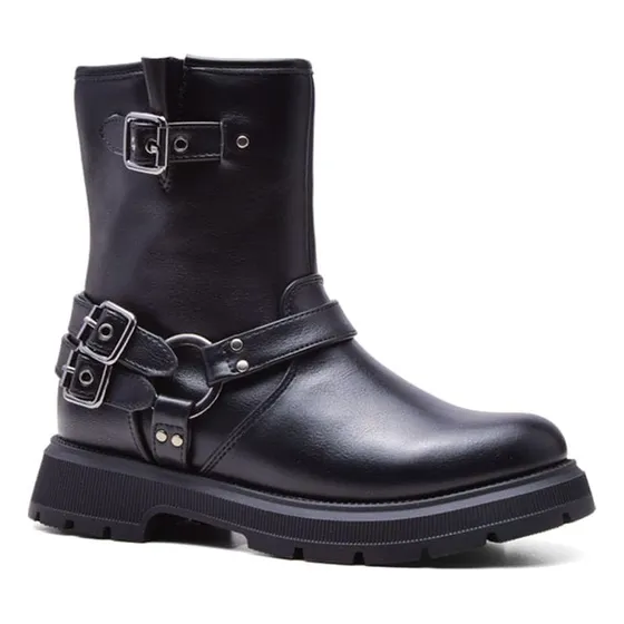 Bota Para Niña Guga Mon Con Hebillas Y Cierre Lateral