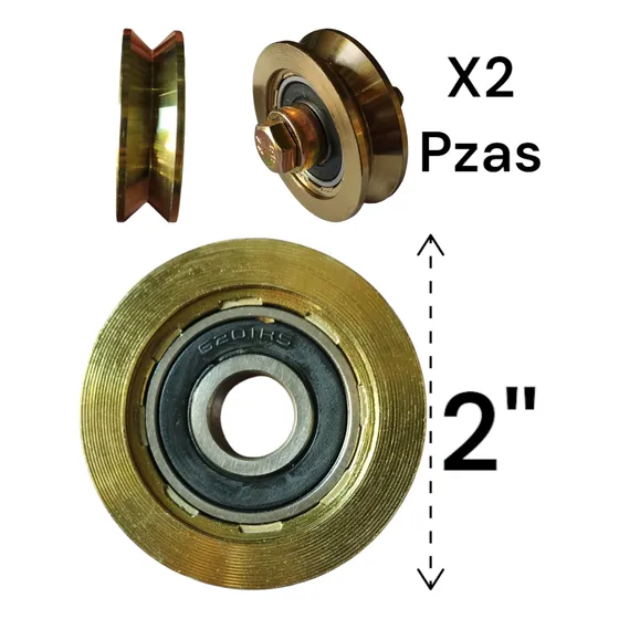 Rueda Para Portón Corredizo En V Sin Base 2 Pulgadas