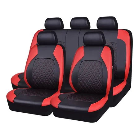 9 Peças Capa Banco Automotivo Couro Para Carros, Suv, Picape Vermelho