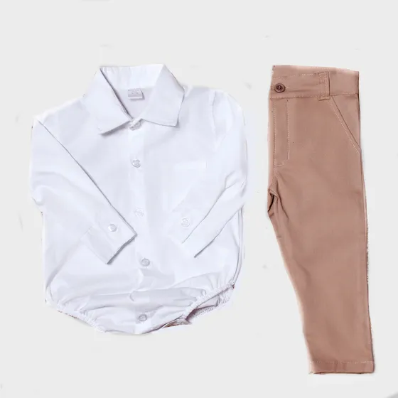  Conjunto Body Camisa Ben+pantalon Bautismo, Boda Hasta 24 M