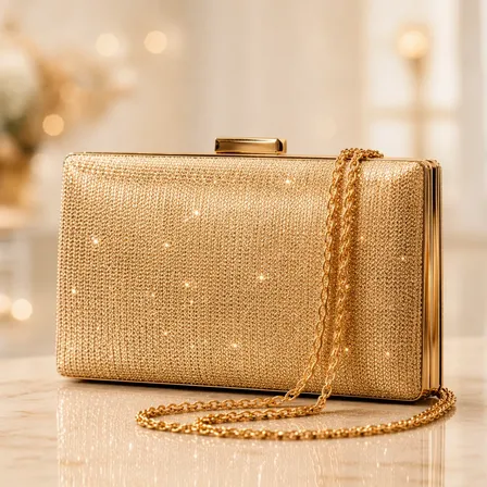Bolsa Clutch Feminina Festa Madrinha Casamento Carteira Luxo Dourado Luxo Brilhoso Metal