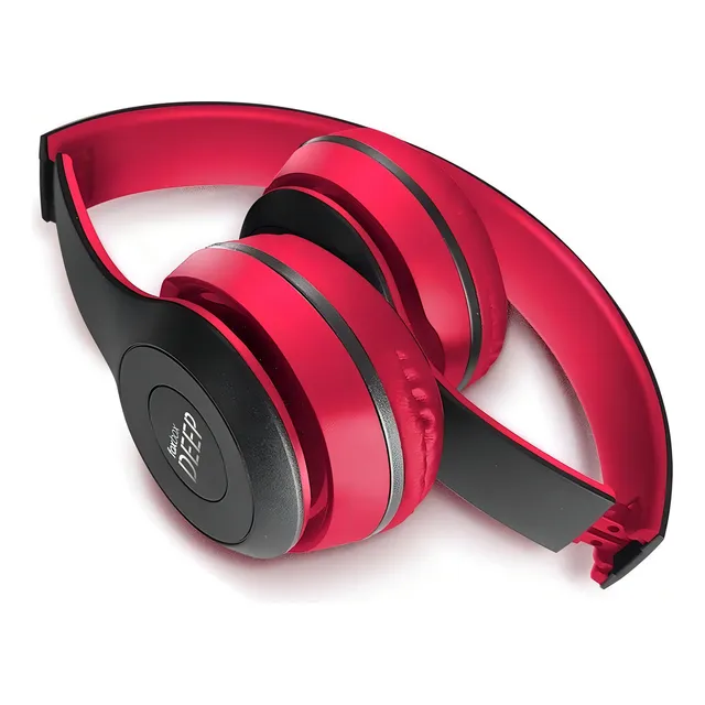 Auriculares Inalambricos Bluetooth On Ear Micro Sd Foxbox Color Rojo