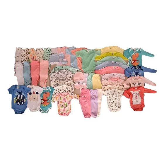 Kit 26 Peças Enxoval Completo Bebê Algodão Barato Atacado 
