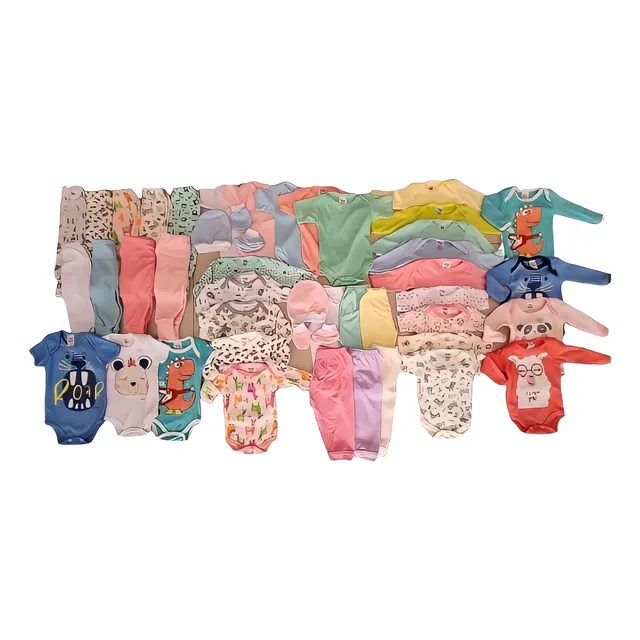Kit 26 Peças Enxoval Completo Bebê Algodão Barato Atacado 