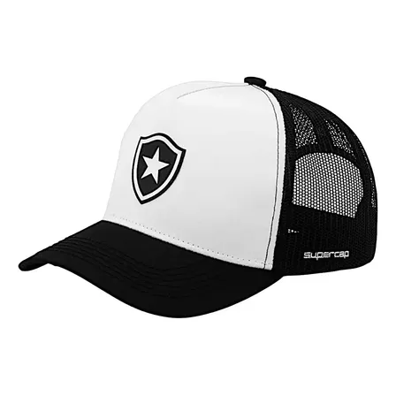 Boné Preto Supercap Trucker Botafogo Bordado Snabpack Poliéster