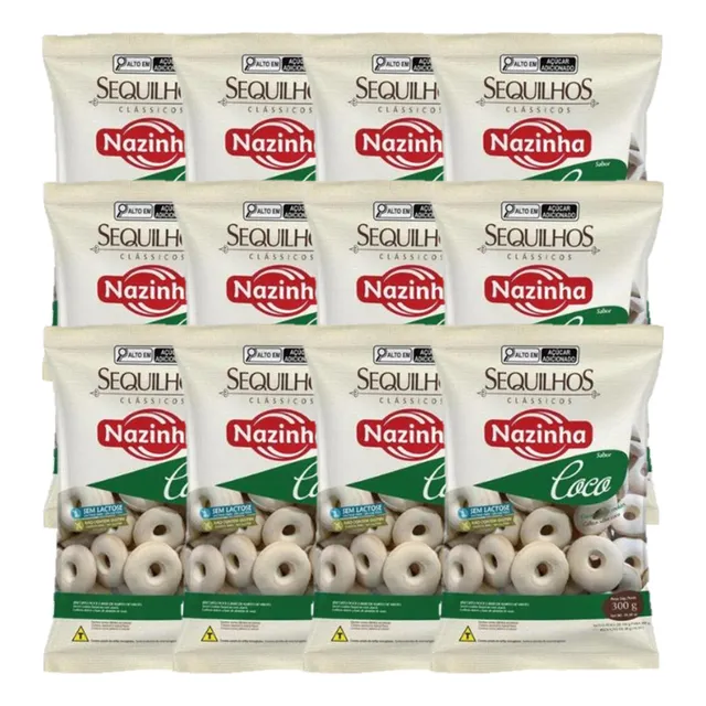 Kit 12 Sequilhos Clássicos Sem Glúten S/lactose 300g Nazinha