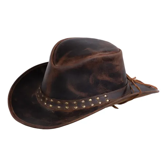 Sombrero De Vaquero Marrón Duradero De Cuero Hemlock De Con