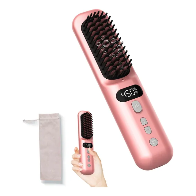 Cepillo De Pelo Sin Cordones 10000mah: Peine Caliente Y75qo