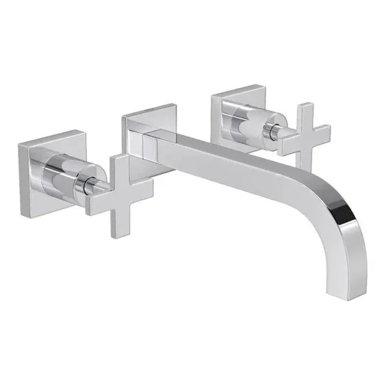 Misturador Duplo Comando De Parede Deca Clean 1878 Cromado