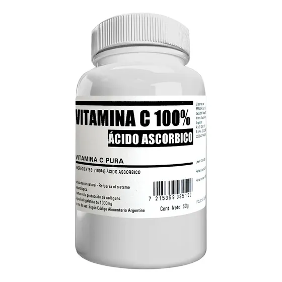 Vitamina C Pura 100% Suplemento Antioxidante! 60 Capsulas 