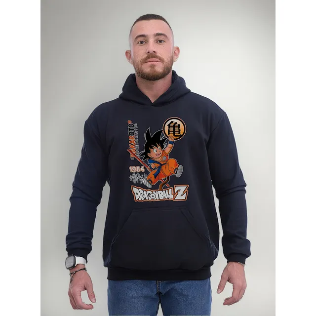 Blusa Moletom Anime Dragon Ball Daima Goku Criança Canguru