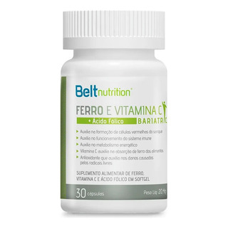 Belt Ferro Com Vitamina C + Acido Fólico Bariatric 30 Caps Belt Ferro Com Vitamina C + Acido Fólico Bariatric 30 Caps