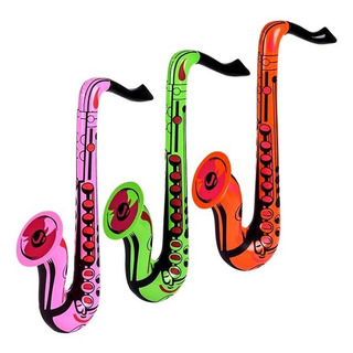 12 Pz Saxofón Inflable Gigante 60 Cm Colores Batucada Boda 12 Pz Saxofón Inflable Gigante 60 Cm Colores Batucada Boda