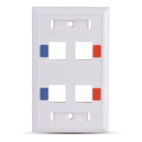 Placa De Pared Saxxon Vertical 4 Puertos Tipo Keystone Etiqu