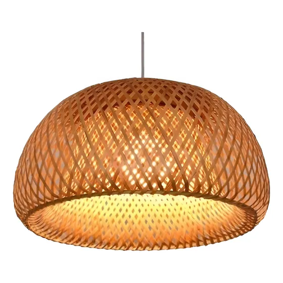 Lámpara, Pantalla, Luminaria Colgante Fibra Natural Bambú 