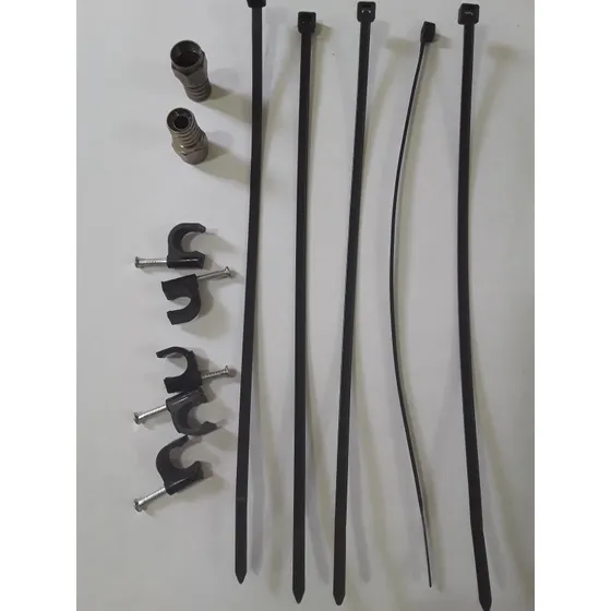 2 Conectores Rg6, 5 Grapa Pisa Cable, 5 T Rack.