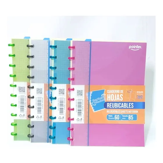 Libreta De Espiral B5 Hojas Reubicables Rotación 360