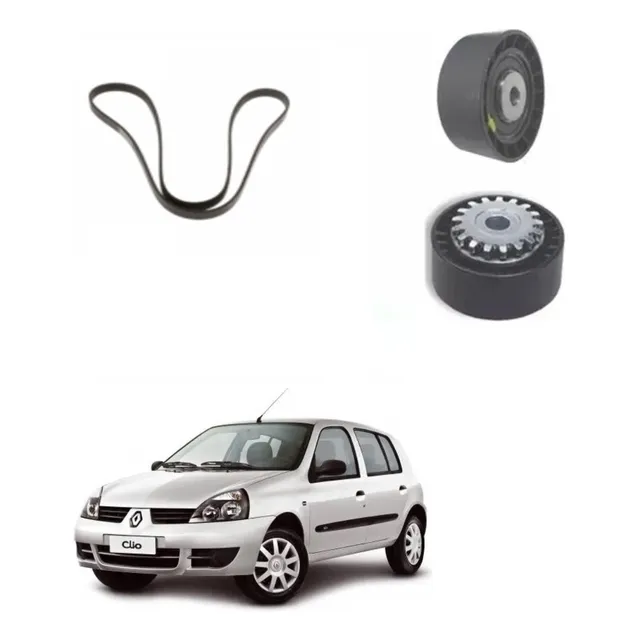 Kit 1 Correa Poly V Y Tensores Alternador Clio 2 1.2 16v D4f